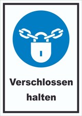 thumbnail of Verschlossen halten Schild A6 (105x148mm)