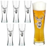 thumbnail of Alois 6er Set Weizenglas 0,5 L Hirschmotiv Geschenkverpackung