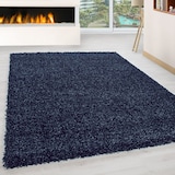 thumbnail of Teppich Hochflor Unifarben Polypropylen Wohnzimmer Shaggy Marineblau Rechteckig 120x170 | Kadima Design
