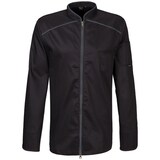 thumbnail of 220 - Kochjacke langarm, 2-wege RV, Fb. schwarz mit farbiger Paspel : graphit 65% Polyester 35%Baumwolle 220 g/m² S