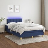 thumbnail of vidaXL Boxspringbett mit Matratze & LED Blau 120x190 cm Stoff