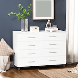 thumbnail of HOMCOM cómoda con 4 cajones cómoda de dormitorio de madera con patas cómoda de noche moderno para salón oficina entrada 112x38,2x81 cm blanco