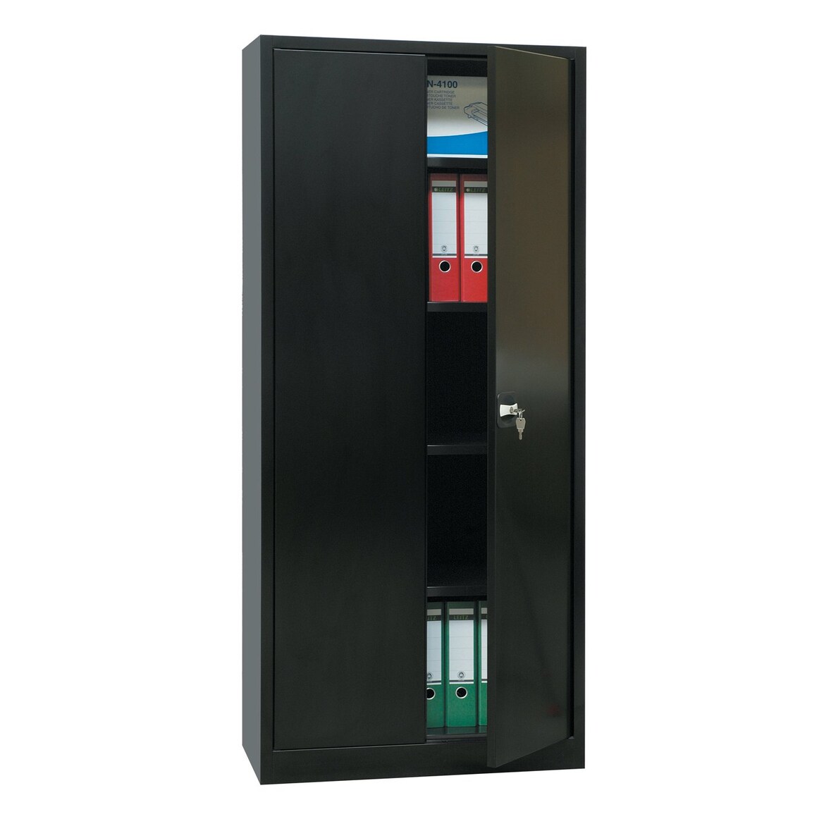 Aktenschrank Metallschrank abschließbar  Werkzeugschrank schwarz 195x92,5x60cm 530360