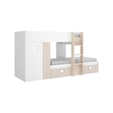 thumbnail of Dmora Letto per bambini Cevedale, Cameretta completa con armadio e cassetti, 271x111h150 cm, Bianco e Rovere