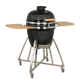 thumbnail of Tarrington House Barbacoa de carbón Kamado Naggado, Ø 47 cm, cocción Divide & Conquer, mesas auxiliares, móvil, cerámica/acero inoxidable, negro