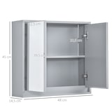 thumbnail of HOMCOM Armario de Baño con Espejo de Pared con Estante Ajustable de 3 Niveles 2 Puertas Almacenamiento para Cocina Medicinas 48x14,5x45 cm Gris