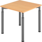 thumbnail of bümö höhenverstellbarer Schreibtisch 80x80 cm in Buche, Gestell graphit - PC Tisch höhenverstellbar & klein, höhenverstellbarer Tisch Büro, kleiner
