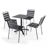 thumbnail of Vierkante verstelbare tuintafel (60x60 cm) donkergrijs leisteen - Oviala