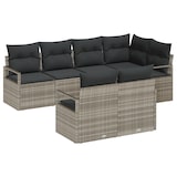 thumbnail of vidaXL 7-teiliges Garten-Sofa-Set mit Kissen Hellgrau Poly Rattan