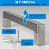 thumbnail of 1 x EDELSTAHL Möbelgriff 192mm Lochabstand 15mm Möbelgriffe QUAD Griffe für Küchenschränke Möbel