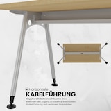 thumbnail of bümö manuell höhenverstellbarer Schreibtisch 140x80 cm in weiß - PC Tisch höhenverstellbar & klein, höhenverstellbarer Tisch Büro, kleiner
