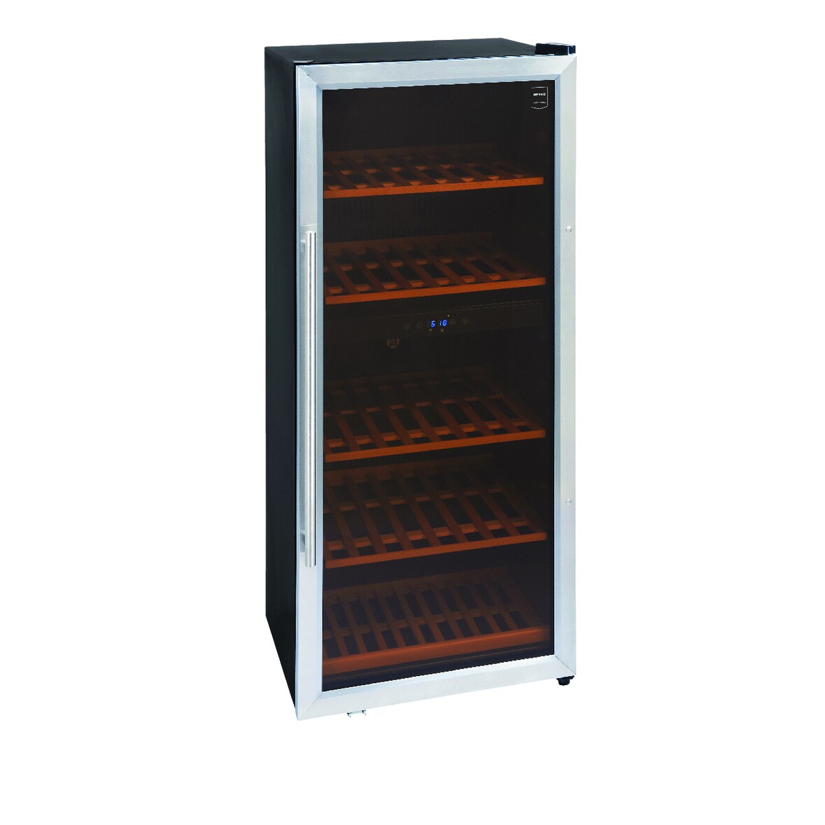 METRO Professional Frigorífico para vinhos GWC2091, aço inoxidável / vidro, 54 x 54 x 123,5 cm, 100 W, duas zonas de temperatura, preto / prateado