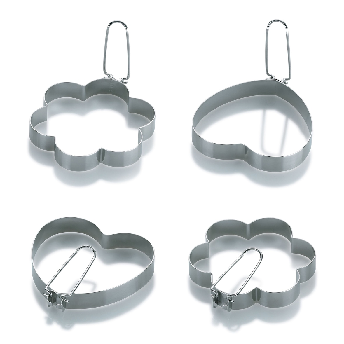 4tlg Eierformerset  2x Herz und 2x Blume Clara - 11210 + 11211