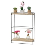 thumbnail of Estante de pared HWC-K77, estante colgante Estante de cocina, madera maciza metal Industrial 2 estantes 50x35x17cm ~ natural