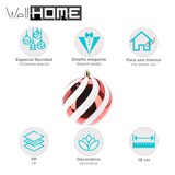 thumbnail of WellHome - Rot gestreifte Weihnachtskugel Ø18 cm mit glänzender Oberfläche