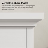 thumbnail of Badezimmerschrank freistehend 86x67x30 cm mit Rattantür und verstellbarem Einlegeboden, Stauraumschrank MDF Weiß für Bad Küche Wohnzimmer