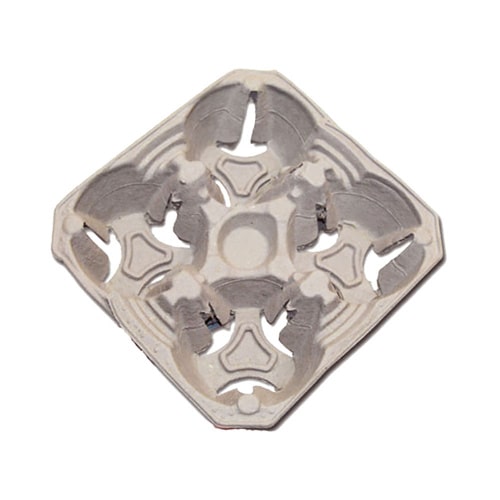 180 4-Cup Carrier Tragetabletts für Becher – Chinet 210 x 210 x 40 mm grau