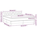 thumbnail of vidaXL Boxspringbett mit Matratze & LED Dunkelgrau 160x200 cm Stoff