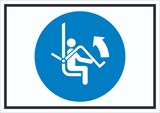thumbnail of Sicherheitsbügel des Sessellifts öffnen Symbol Schild A4 Rückseite selbstklebend