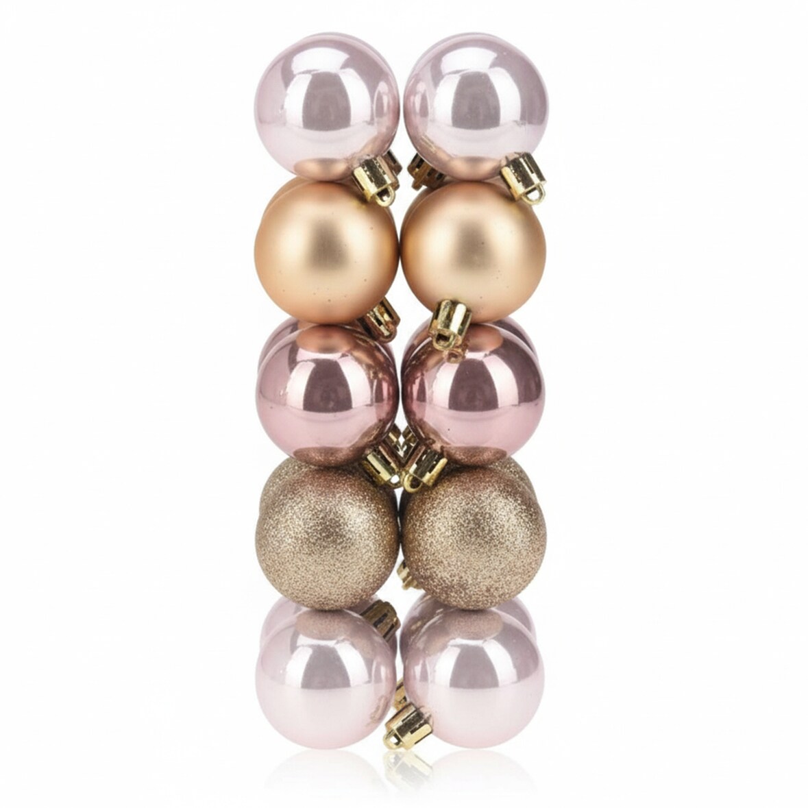 WellHome - Set mit 20 Weihnachtskugeln mit 4 cm Durchmesser und mattem und glänzendem Finish in Champagnerfarben.