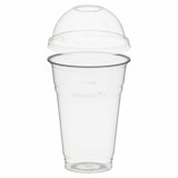 thumbnail of 50x BIO Trinkbecher 400ml + Domdeckel mit Rundloch aus Biokunststoff (PLA)