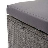 thumbnail of Poly-Rattan Sitzbank HWC-G16, Gartenbank Rattanbank, Gastronomie 112cm ~ grau, Kissen dunkelgrau