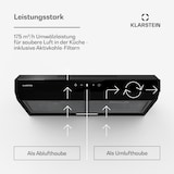 thumbnail of Klarstein Contempo Neo Unterbauhaube Abluft/Umluft 175 m³/h Abluftleistung SenseControl integrierte Touch-Steuerung Edelstahl / Acrylglasfront Schwarz