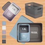 thumbnail of TATAY Baobab - Set de 2 Cajas Organizadoras 15L con Tapa en Plástico PP05. Gris Antracita