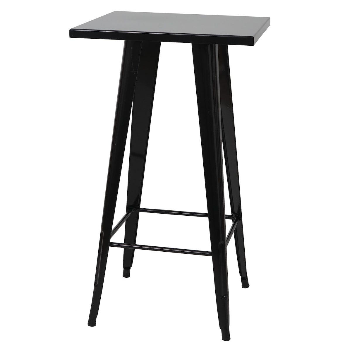 Mesa alta HWC-A73, mesa de bar bistrô, design industrial em metal 105x60x60cm ~ preto
