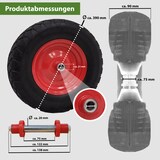 thumbnail of Schubkarrenrad pannensicher Vollgummi 4.80/4.00-8 rot/schwarz + Achse Ersatzrad Reifen PU