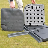 thumbnail of Gastronomie-Ampelschirm HWC-A96, Sonnenschirm, 3x3m (Ø4,24m) Polyester/Alu 23kg ~ türkis mit Ständer, drehbar