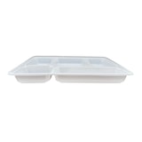 thumbnail of Plateau repas 5 compartiments en plastique blanc 318+34x223 mm par 50