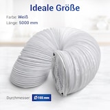 thumbnail of Vioks Abluftschlauch PVC flexibel Ø 150 mm 5m weiß für Dunstabzugshaube Klimaanlage