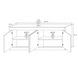 thumbnail of Matelpro - Buffet/bahut moderne 207 cm chêne cadiz/blanc structuré Agathe - Moderne & Design - -  -Types de portes: Battantes