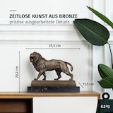 thumbnail of Bronzeskulptur Löwe stehend aus Bronze auf Marmorsockel mit Filz H 20,2 cm plastische Tierfigur als Kunstobjekt für Wohnraum Innenbereich
