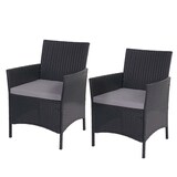 thumbnail of 3-2-1-1 Poly-Rattan Garten-Garnitur Halden, Lounge-Set Sitzgruppe Sofa ~ anthrazit, Kissen anthrazit