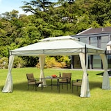 thumbnail of Outsunny Gazebo da Giardino 3x4m in Metallo con Doppio Tetto, Crema