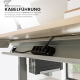 thumbnail of bümö höhenverstellbarer Schreibtisch 180 x 80 cm in grau, Gestell silber - Höhenverstellbar Elektrisch Stehpult mit 3-fach Speicher, Computertisch,