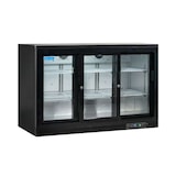 thumbnail of Frigo da banco/retrobanco per bibite nero con 3 porte scorrevoli, altezza 92 cm - temp da +2°C a +8°C