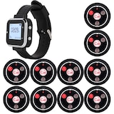 thumbnail of Beeper / Pager/ Sistema de chamada para restaurante Preto, 10 discos e 1 relógio, alcance 100m