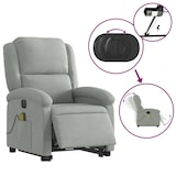 thumbnail of vidaXL Massagesessel mit Aufstehhilfe Elektrisch Hellgrau Samt