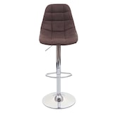 thumbnail of Banco de bar HWC-A67, banco de bar banco de balcão ~ tecido/têxtil castanho-escuro vintage, base cromada