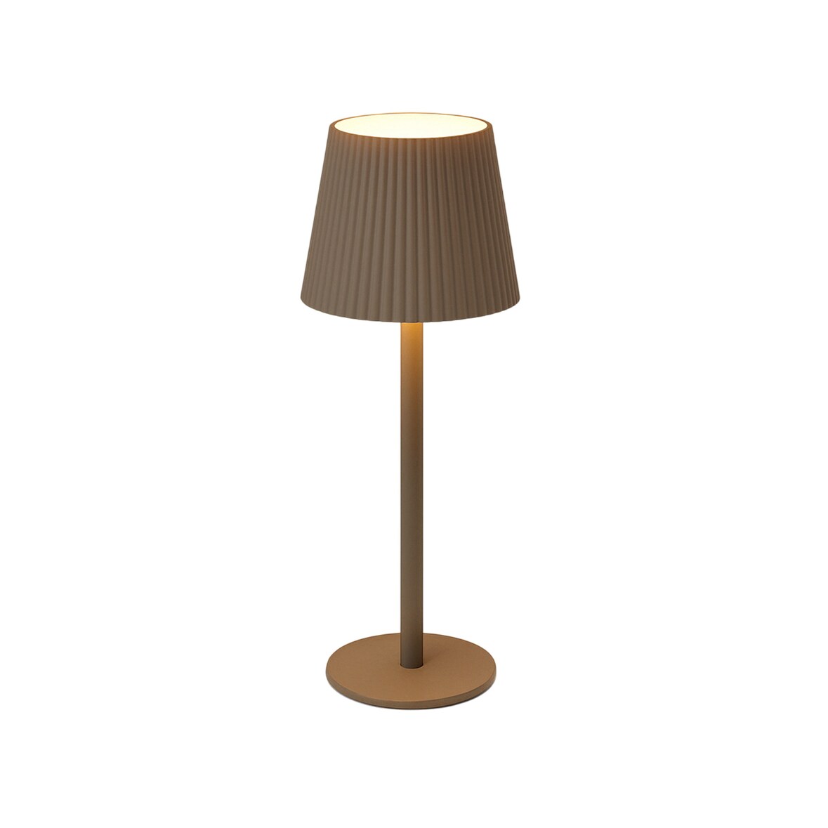 WellHome - Taupefarbene wiederaufladbare LED-Tischlampe mit 32 warmweißen Lichtern und 4 Helligkeitsstufen Ø10,5x36,2cm