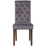 thumbnail of DELUKE® Esszimmerstuhl WALES Samt - 98x45x63cm, dunkelgrau, Holz Gestell Stühle Esszimmerstühle Stuhl Esszimmer Esstisch Stühle Küchenstuhl