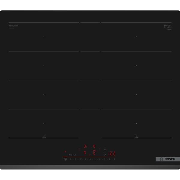 BOSCH PXY63KHC1E, Serie 6 Induktionskochfeld 60 cm, Rahmenlos aufliegend in edlem Schwarz
