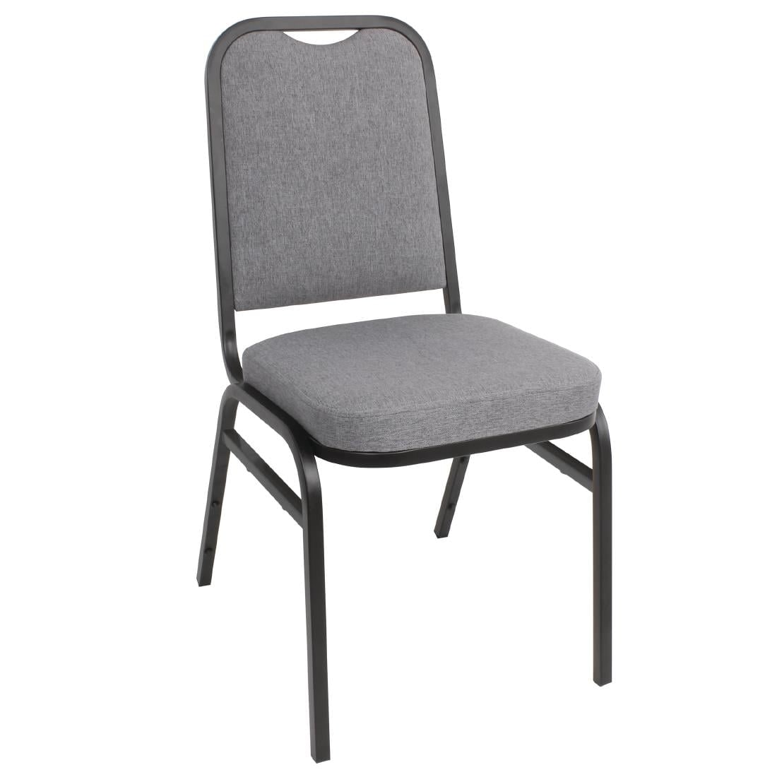 Bolero banketstoelen met vierkante rugleuning, grijs, 4 stuks