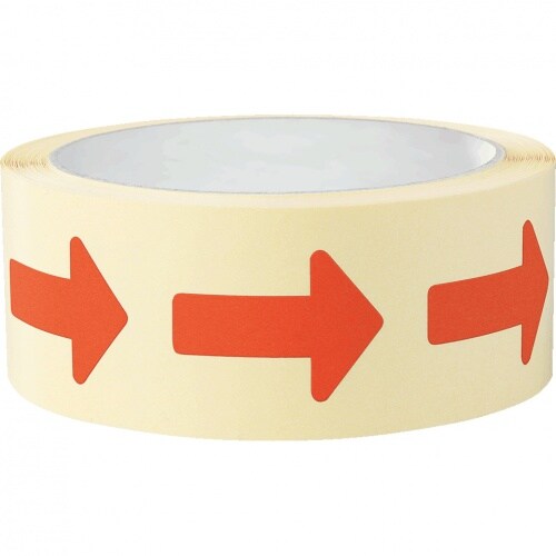 Aufkleber I Etikett Pfeil, beschriftbar, rot, Haftpapier, ablösbar, 35x25mm, 500/Rolle