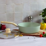 thumbnail of Menastyl - Sauteuse 24cm colorama celadon - en aluminium - revêtement antiadhésif en céramique