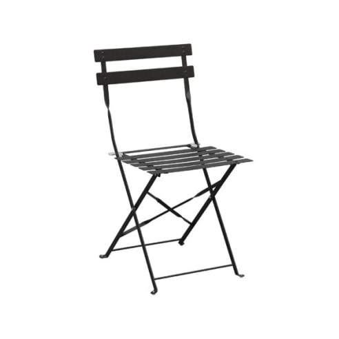 Bolero Klappbare Terrassenstühle Stahl, Schwarz (2 Stück)