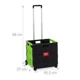 thumbnail of Relaxdays Einkaufstrolley klappbar, Teleskop-Griff, 2 Gummi Rollen, bis 35 kg, Shopping Trolley, Aluminium, ABS, grün